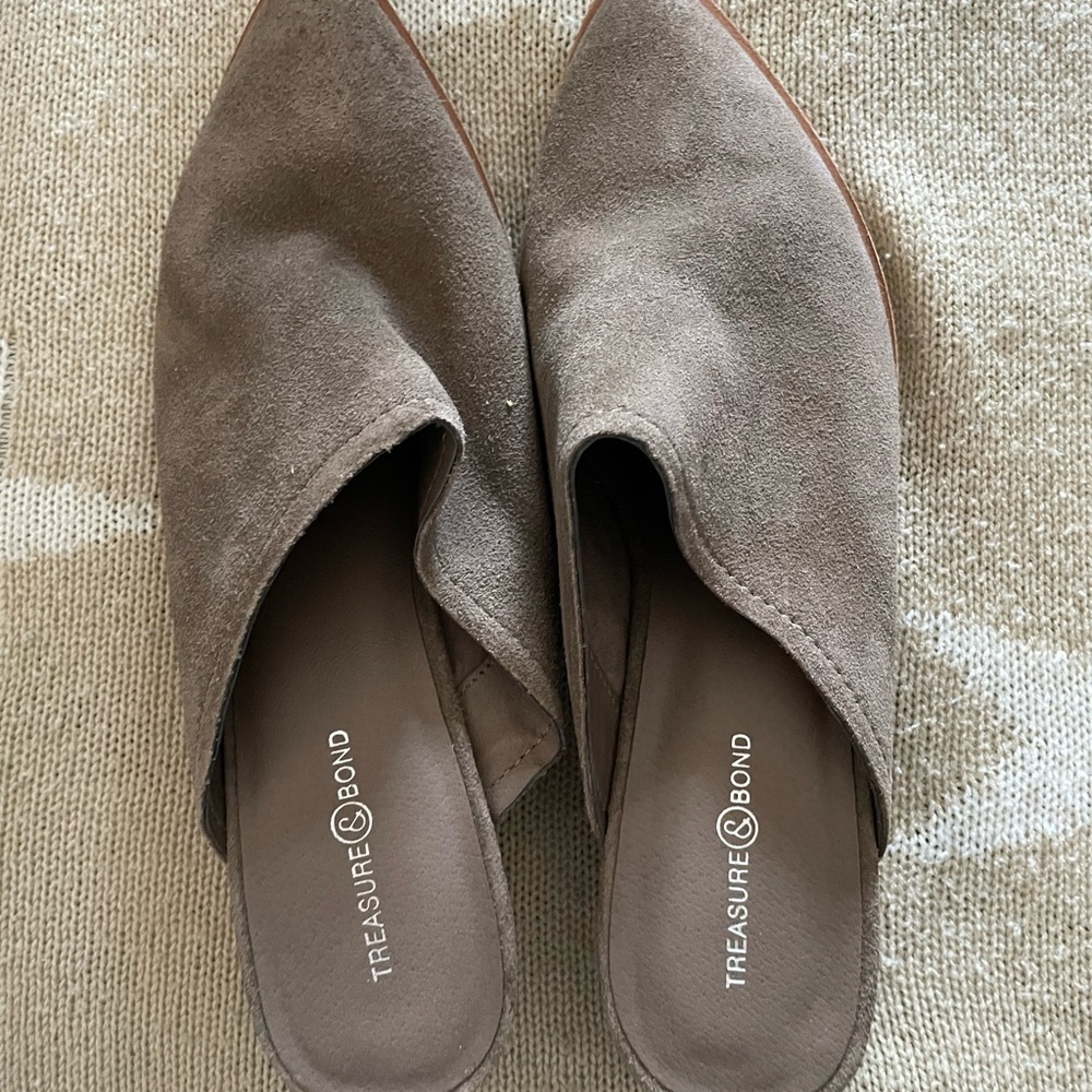 Treasure & Bond Women's Brown Suede Mules